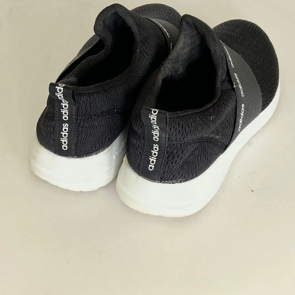 Adidas Cloudfoam Refine Adapt Womens Black White Slip On Shoes DB1339 7.5